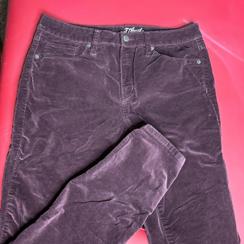 Deep plum Velvet Universal Thread skinny pants